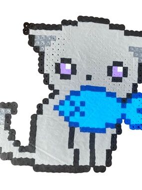 Handmade Perler Bead Art-Cat